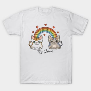 My Rainbow Cat is My Valentine T-Shirt